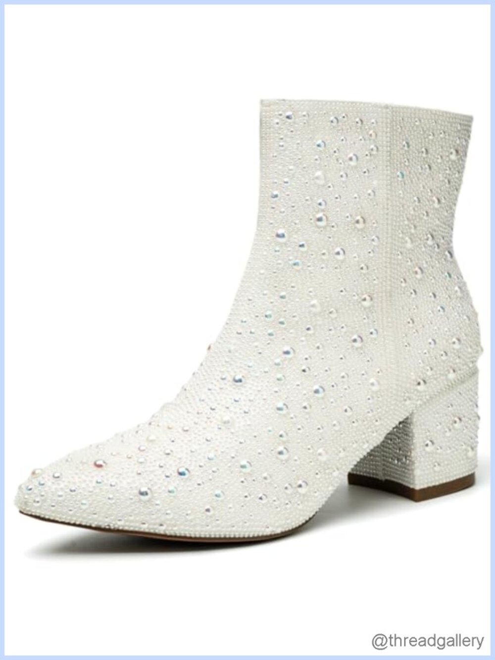 Rhinestone Sparkly Ankle Boots Glitter Cowboy Booties Pointed Toe Chunky Heel